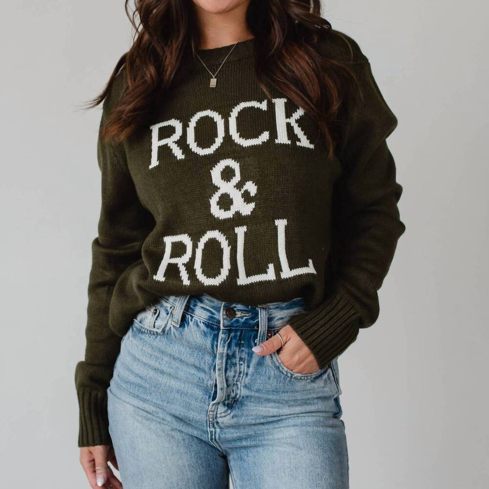 NEW PANACHE APPAREL rock & roll sweater in olive